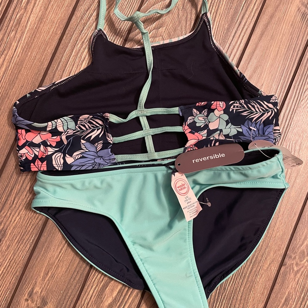 Junior Girls two piece swim suit, size L 10-12 - Picture 2 of 3